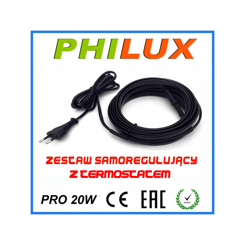 Przewód grzejny samoregulujący z wtyczką PRO20W  z termostatem