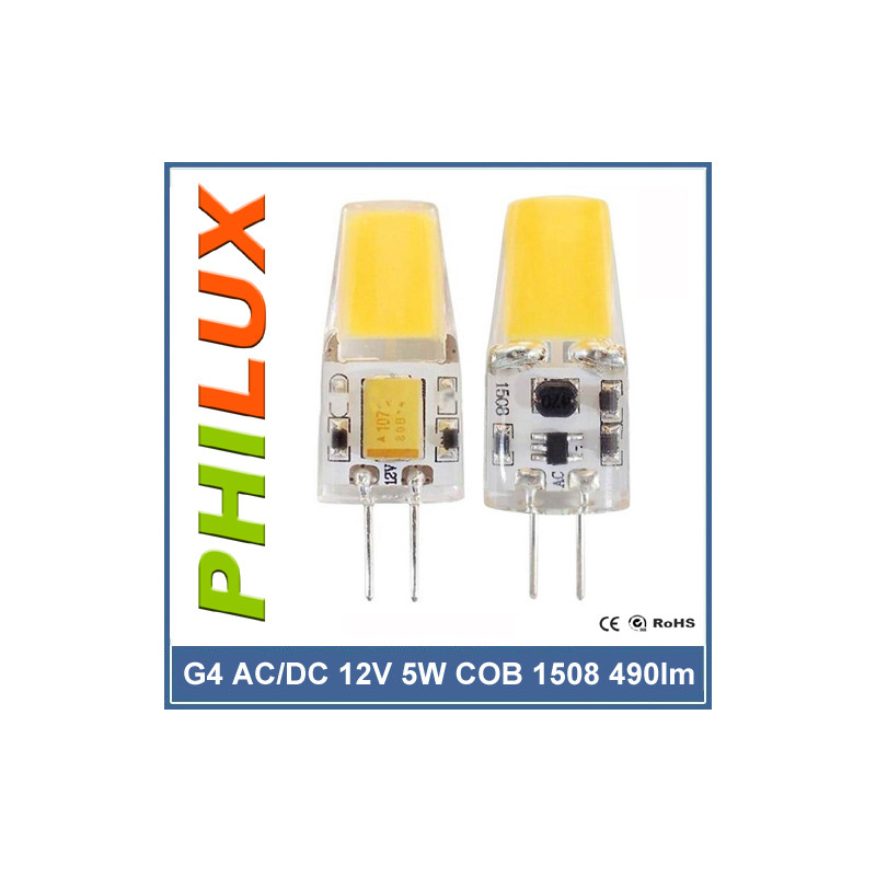 LED G4 12V AC/DC 5W 1508 COB 490lm