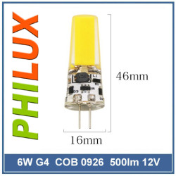 LED G4 12V AC/DC 6W COB 500lm