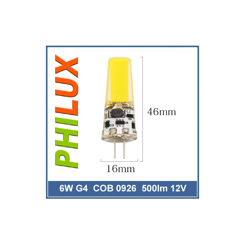 LED G4 12V AC/DC 6W COB 500lm
