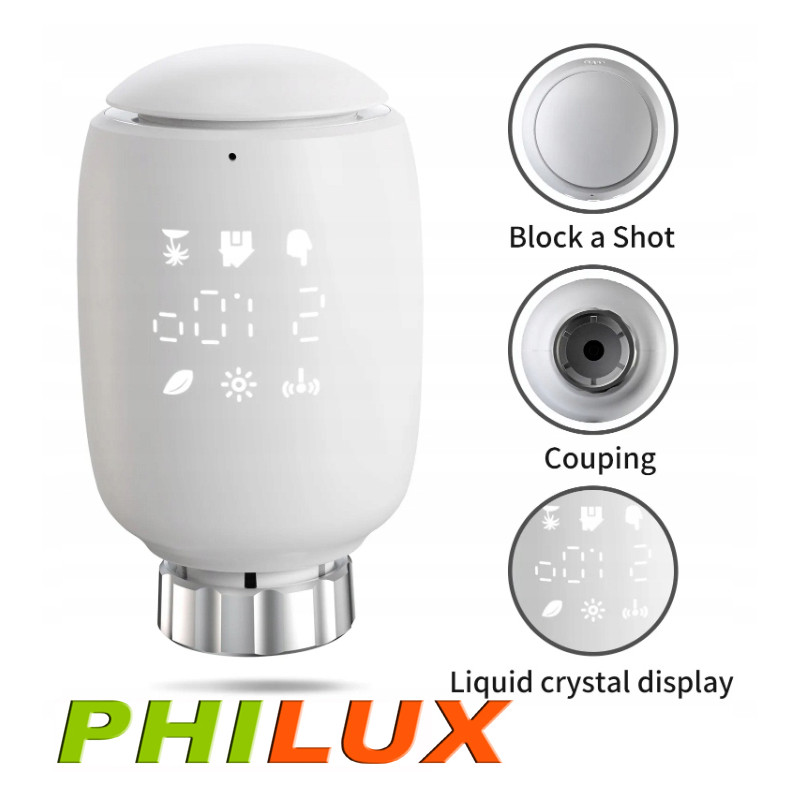 Głowica termostatyczna Wi-Fi Zigbee PHILUX